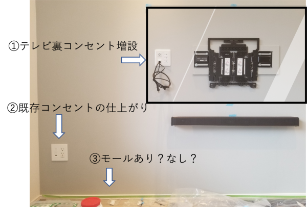 壁掛けテレビ仕上がり