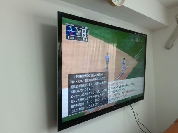 東京都世田谷区マンションにて　６０インチテレビ壁掛け工事　壁補強