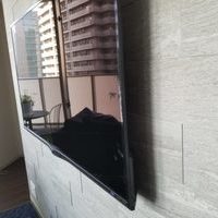 東京都品川区にて   エコカラット壁への壁掛けテレビ  配線隠し工事のサムネイル