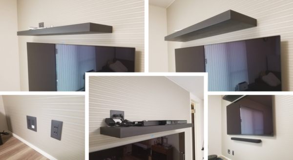 壁掛けテレビの配線隠しは電気工事  壁掛け工事のプロ『ライフプラス』にお任せ下さい