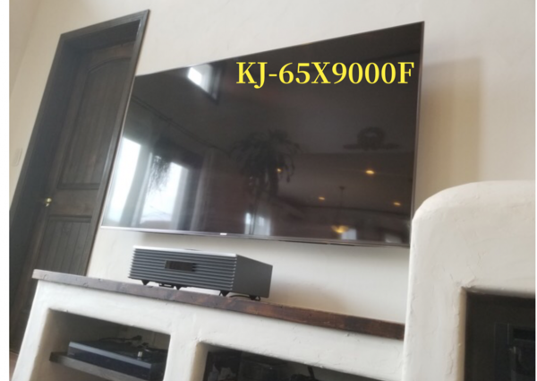 横浜市にて  壁掛けテレビ  SONYブラビアKJ-65X9000F 配線隠蔽のサムネイル