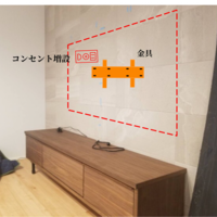 東京都杉並区にて  65型ハイセンス エコカラット壁掛けテレビ配線隠蔽工事のサムネイル