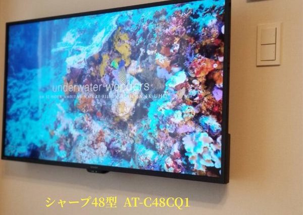 東京都文京区にて 48型壁掛けテレビ  コンセント増設配線工事と費用ですのサムネイル