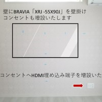 東京都小平市にて５５型壁掛けテレビと電気配線工事のサムネイル