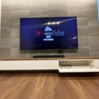 東京都杉並区にてエコカラット壁75型壁掛けテレビ配線工事のサムネイル